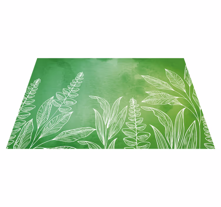 Children placemat tea set with leaves - TenStickers