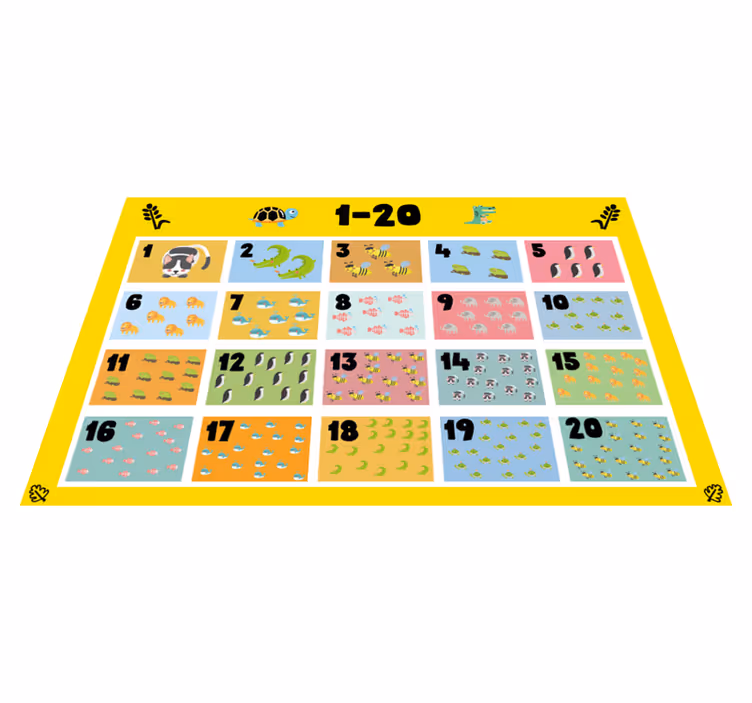 Children placemat with vibrant number chart - TenStickers