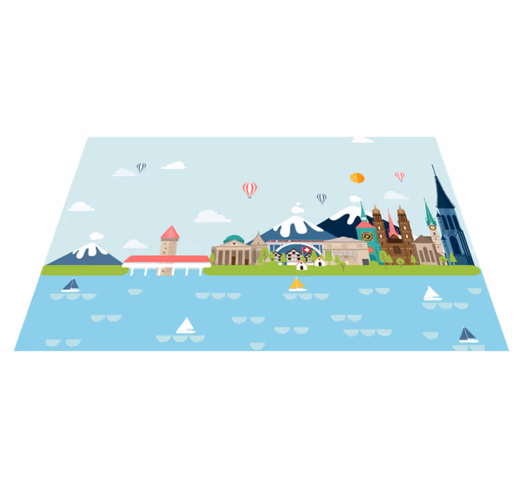 Original placemat colorful cityscape design - TenStickers