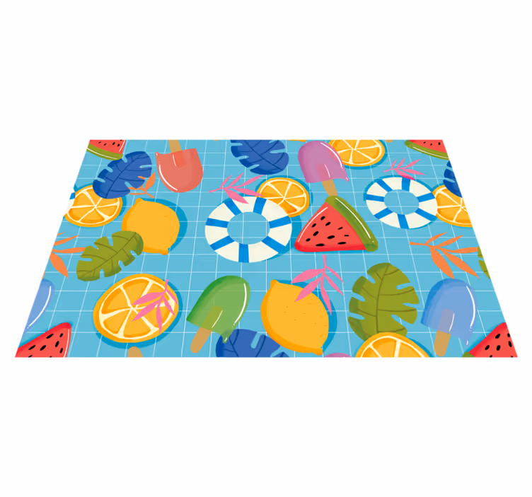 Children placemat fruit and ice cream delight - TenStickers