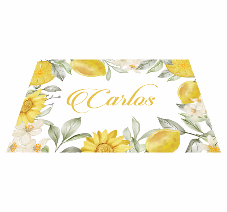 Customisable placemat lemon floral design - TenStickers