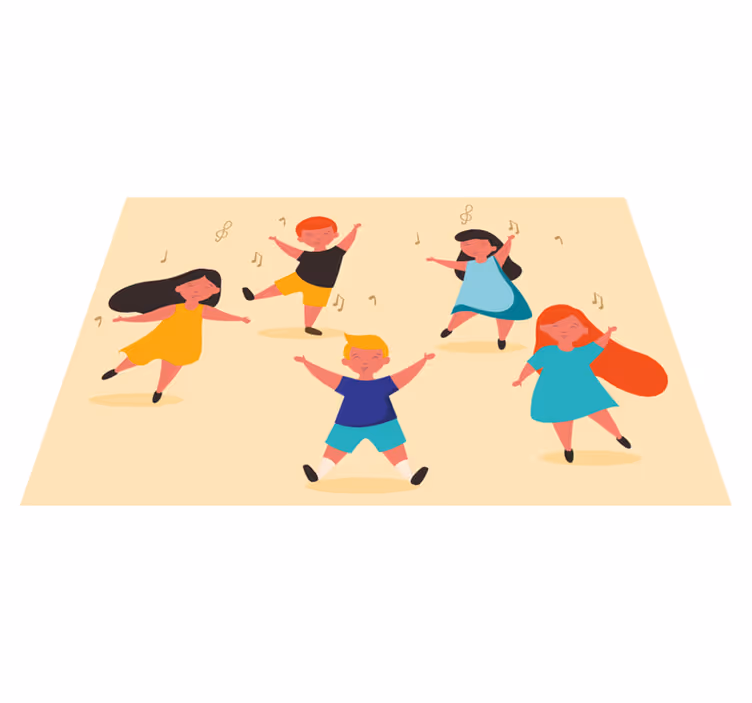 Children placemat joyful dancing kids - TenStickers