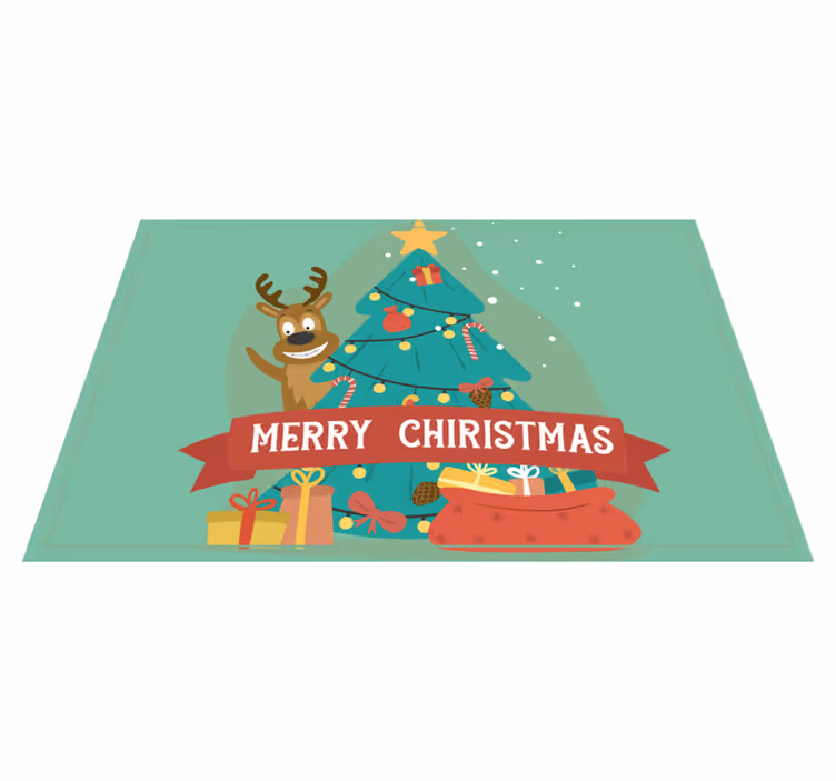 Christmas placemat cheerful holiday tree - TenStickers