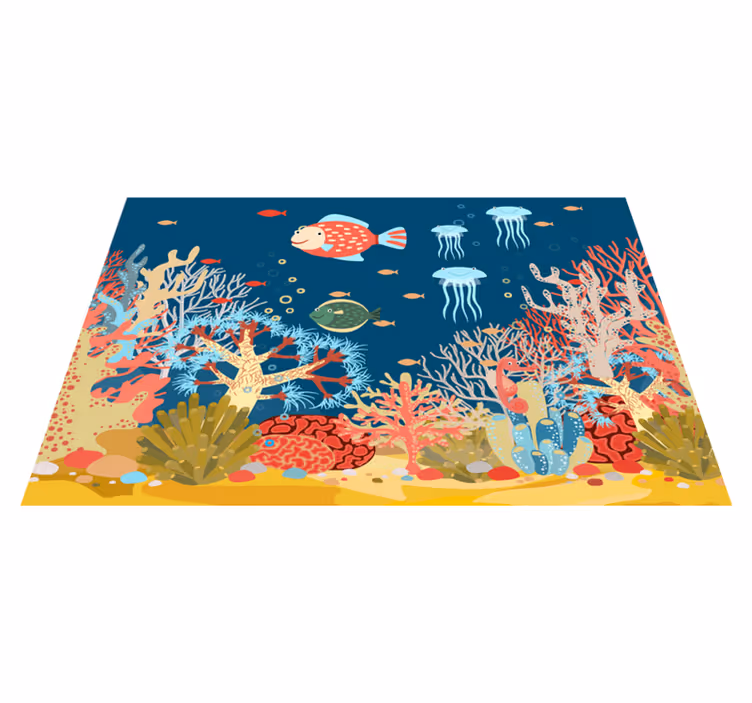 Modern placemat underwater coral scene - TenStickers