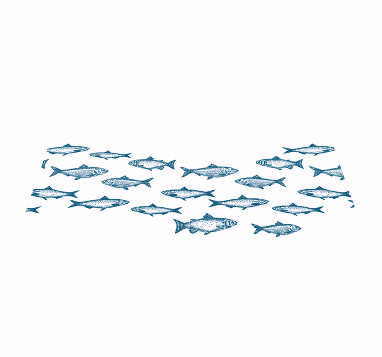 Original placemat with swimming fish design - TenStickers