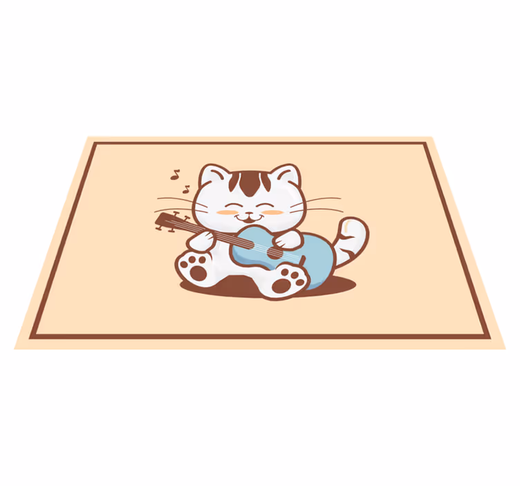 Children placemat musical cat design - TenStickers