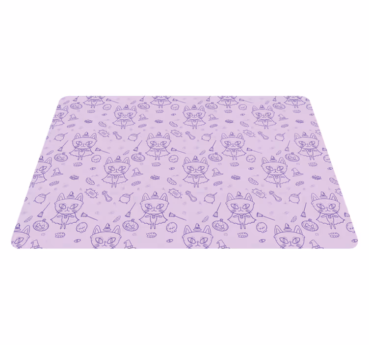 Children placemat with playful cat design - TenStickers