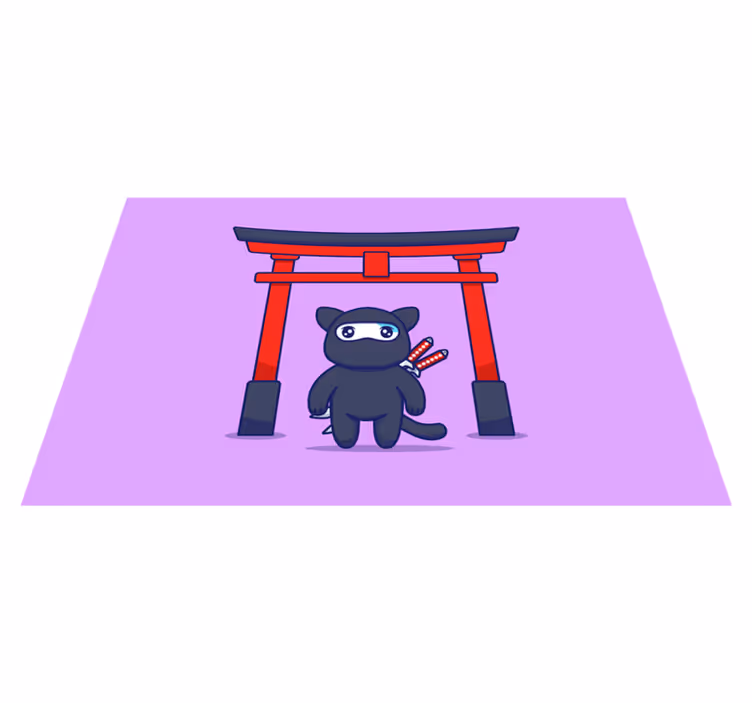 Ninja cat children placemats - TenStickers