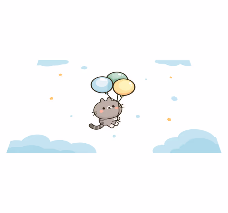 Children placemat cute cat balloons - TenStickers