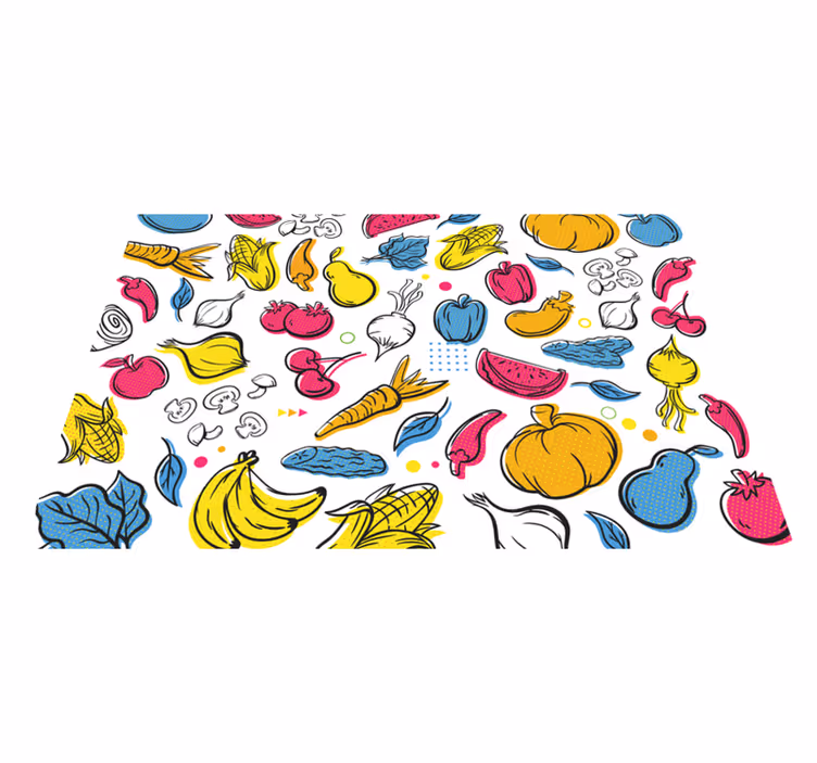 Original placemat colorful vegetable designs - TenStickers