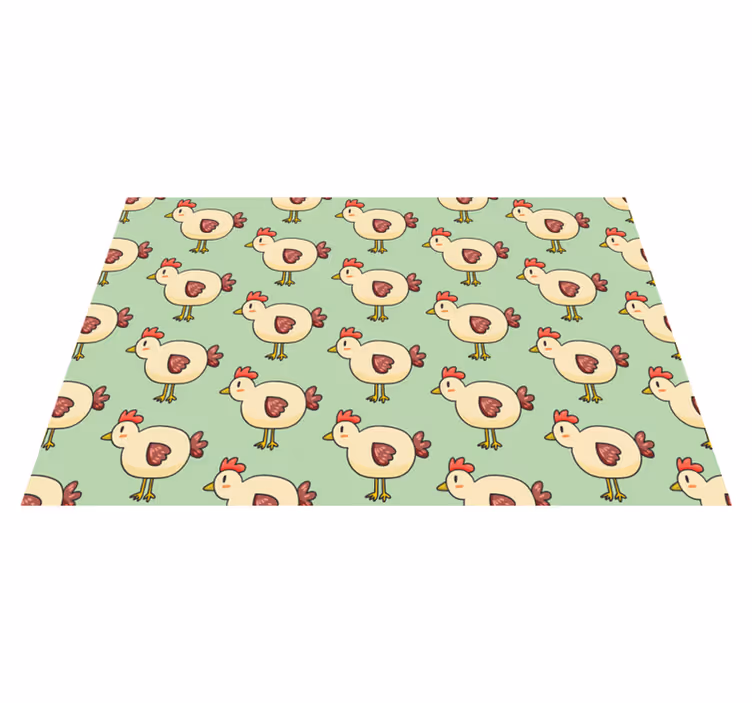Children placemat charming chicken patterns - TenStickers