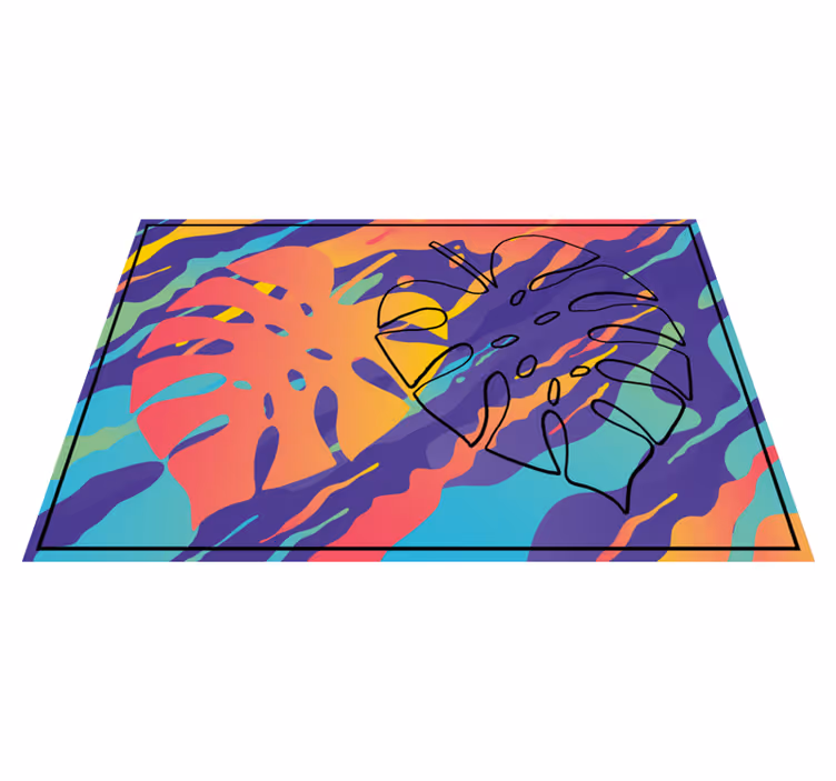 Original placemat colorful leaf design - TenStickers