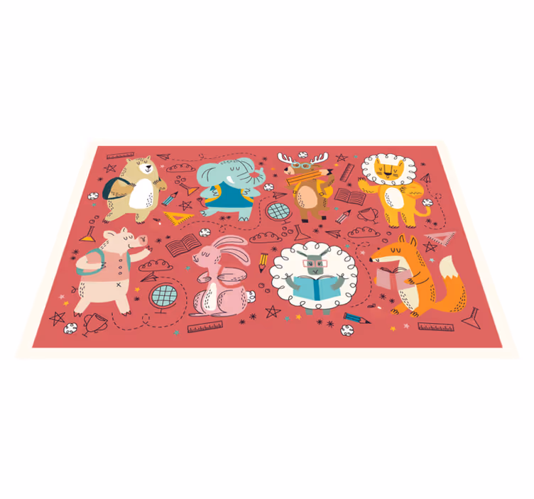 Children placemat colorful animal companions - TenStickers