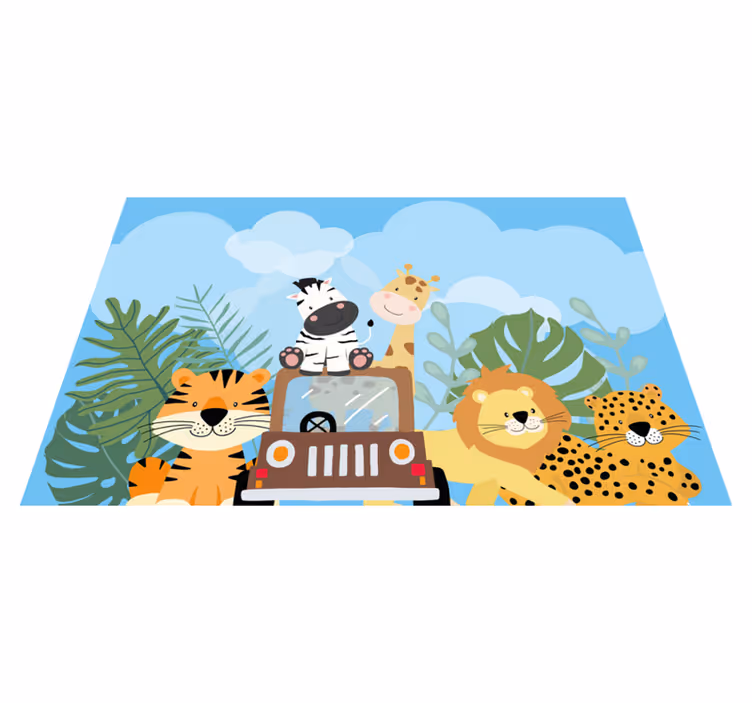 Children placemat animal safari scene - TenStickers