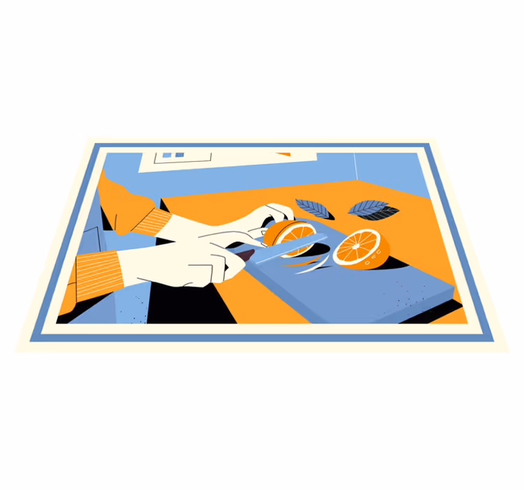 Modern placemat for slicing fresh oranges - TenStickers