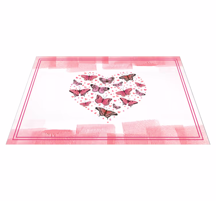 Modern placemat with heart butterflies design - TenStickers