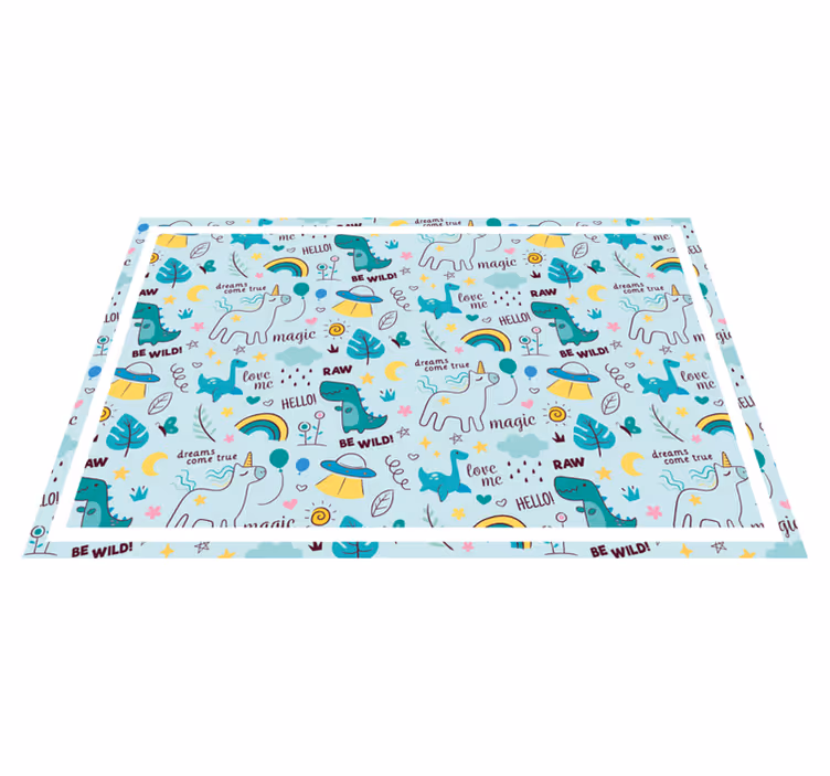 Children placemat colorful dino adventure - TenStickers