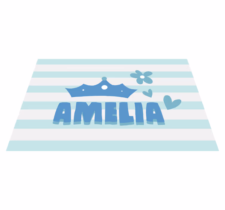 Children placemat crown and name design - TenStickers