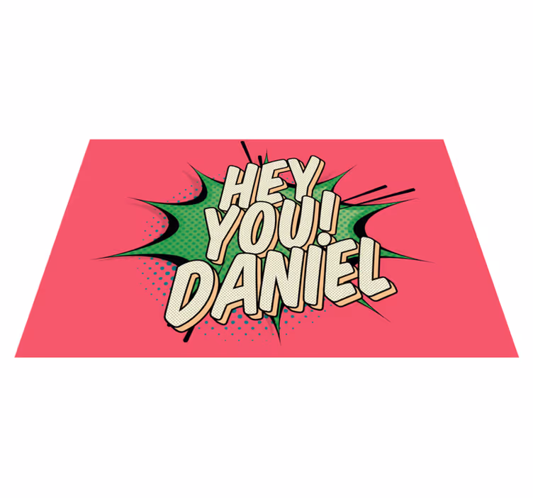 Customisable placemat hey you! personalised - TenStickers