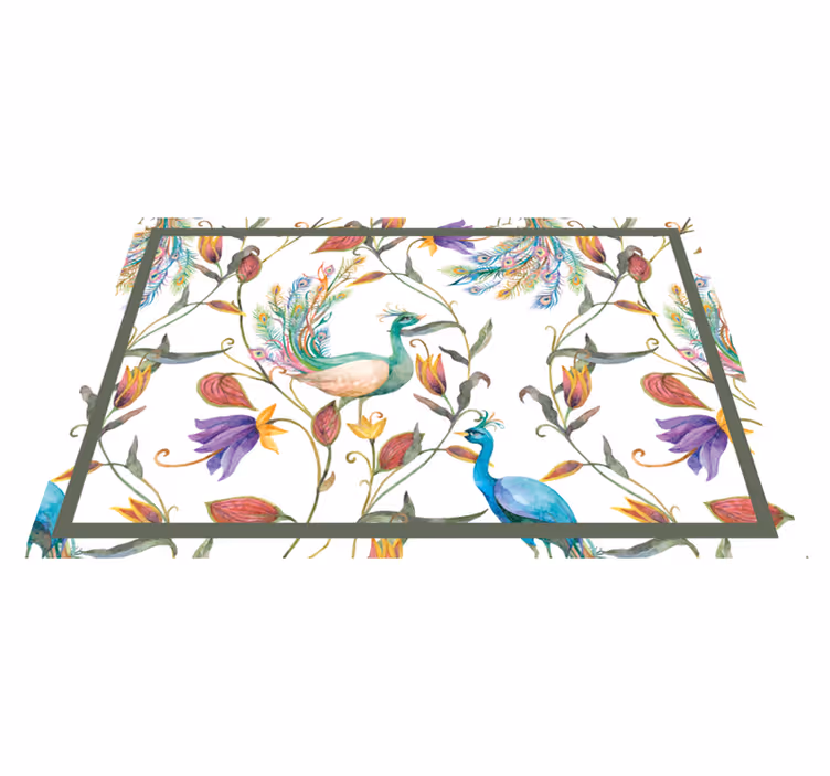 Original placemat peacock floral design - TenStickers