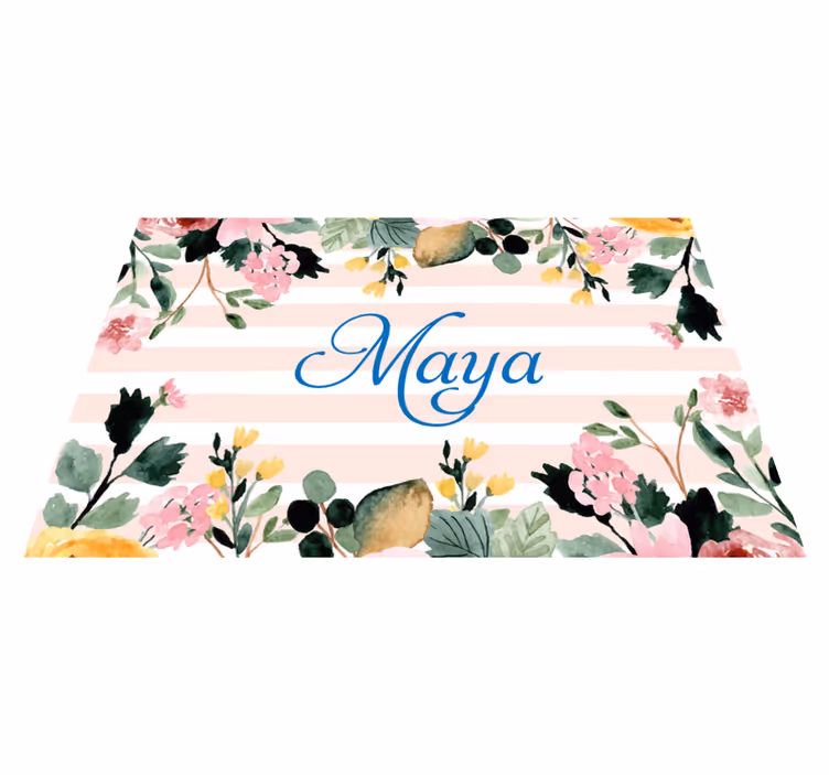 Customisable placemat floral personalized name - TenStickers