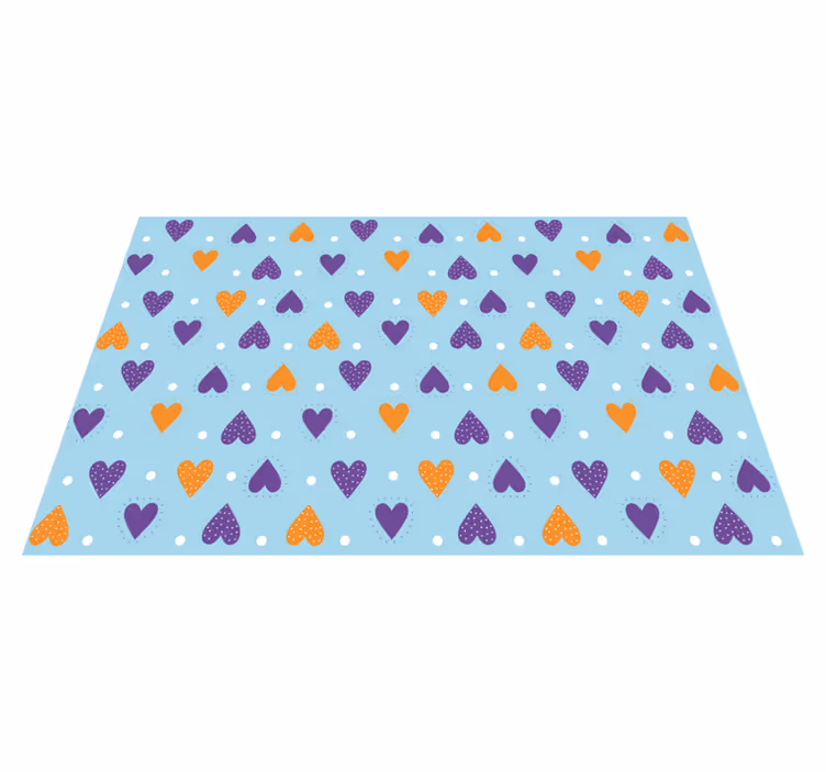 Children placemat with vibrant heart designs - TenStickers