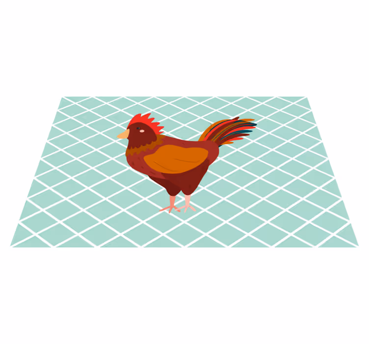 Original placemat charming rooster illustration - TenStickers