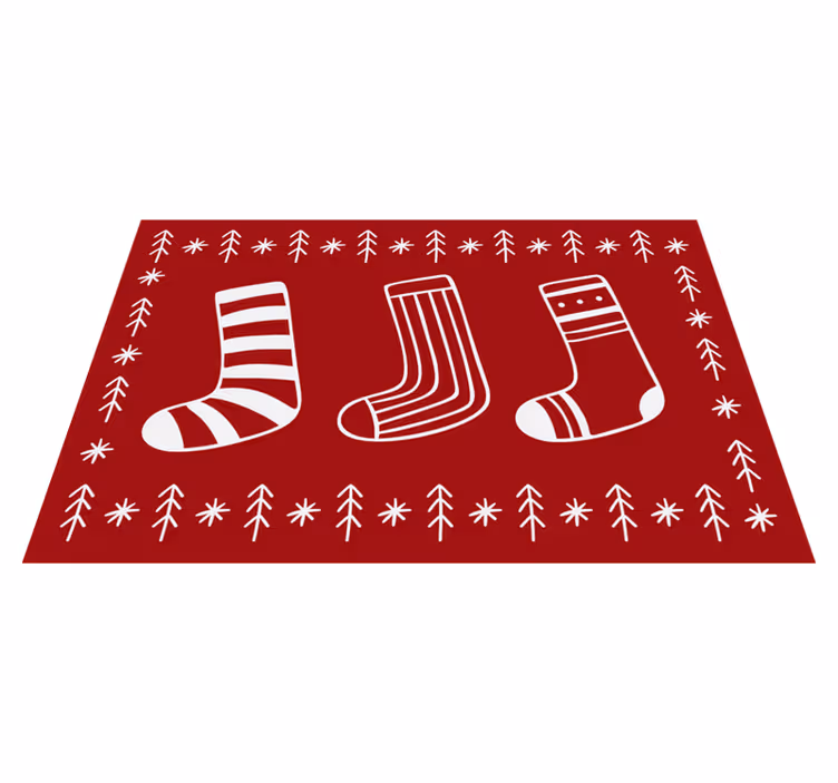 Christmas placemat with holiday sock designs - TenStickers