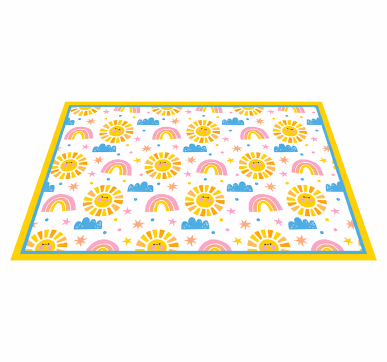 Children placemat with sunny rainbow design - TenStickers