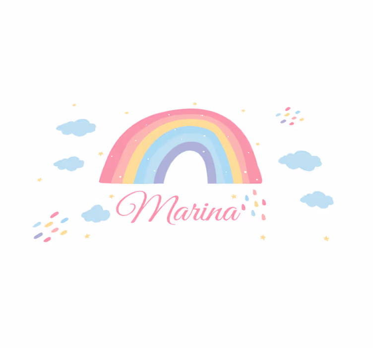 Children placemat rainbow with name - TenStickers