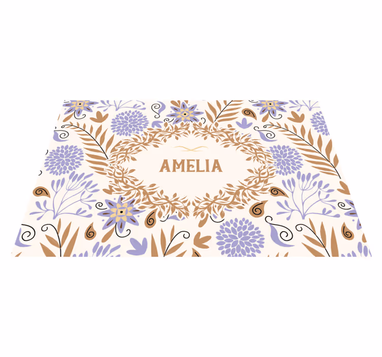 Customisable placemat flower pattern design - TenStickers