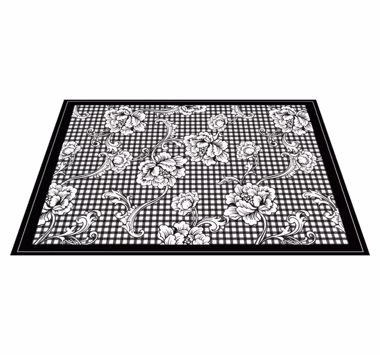 Elegant placemat with black floral design - TenStickers