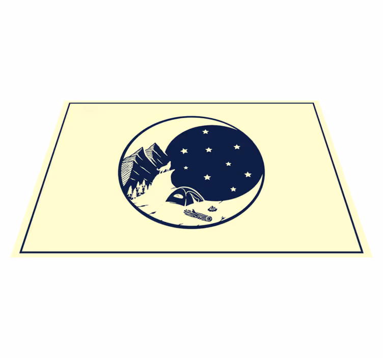 Original placemat mountain camping landscape - TenStickers