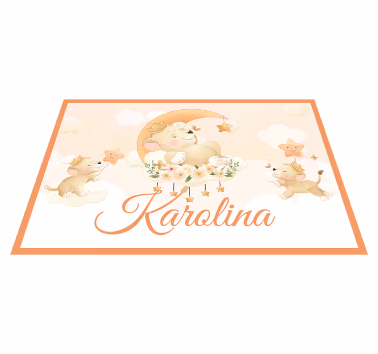 Children placemat whimsical lion cubs - TenStickers