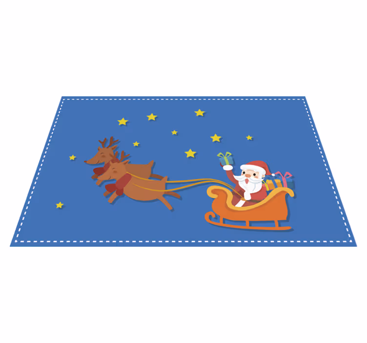 Christmas placemat santa's sleigh ride - TenStickers