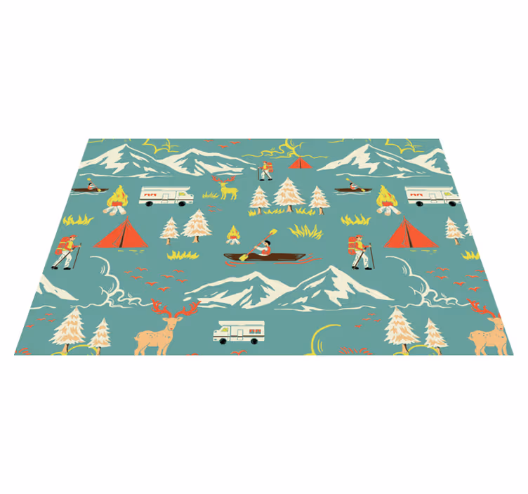 Children placemat outdoor adventure landscape - TenStickers