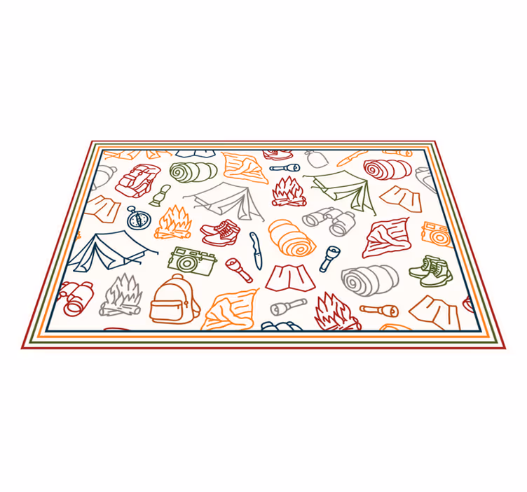 Original placemat camping adventure icons - TenStickers