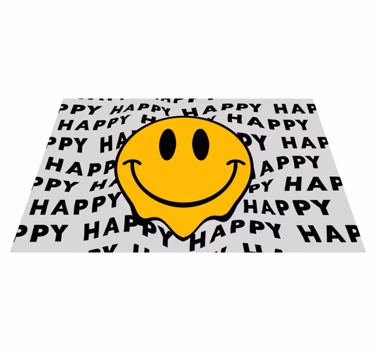 Placemat with quote happy smiley face - TenStickers
