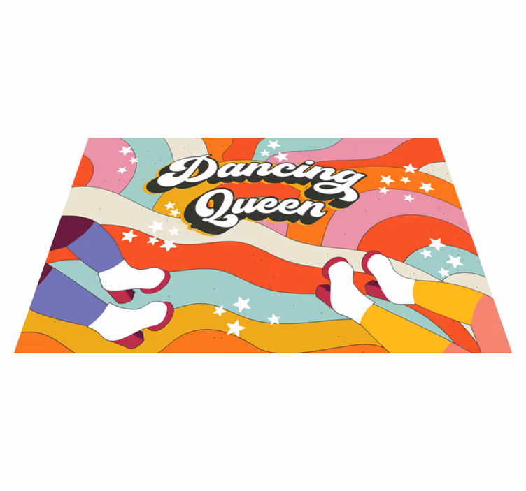 Placemat with quote cheerful footprints design - TenStickers