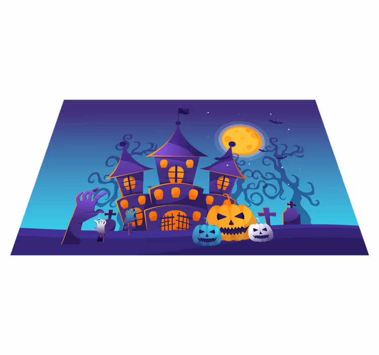 Halloween placemat spooky castle scene - TenStickers