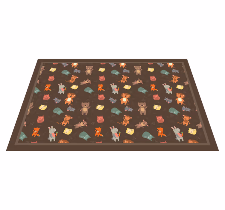 Children placemat with animal character design - TenStickers