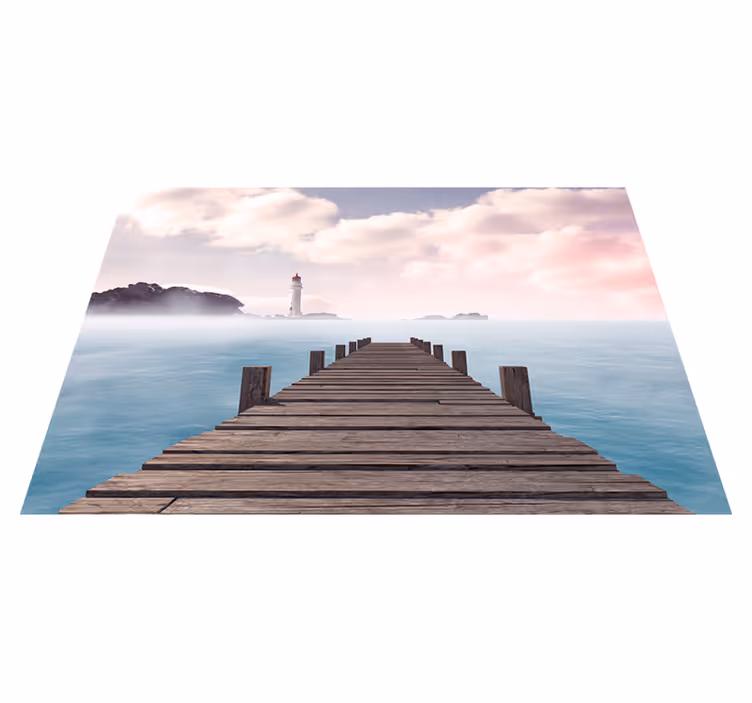 Modern placemat serene dock pathway - TenStickers