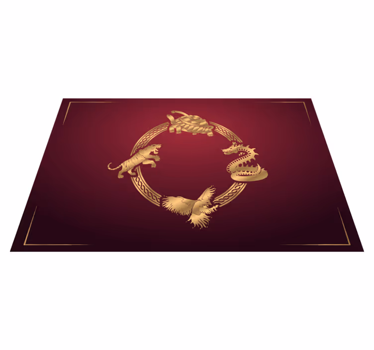 Original placemat golden animal symbols - TenStickers