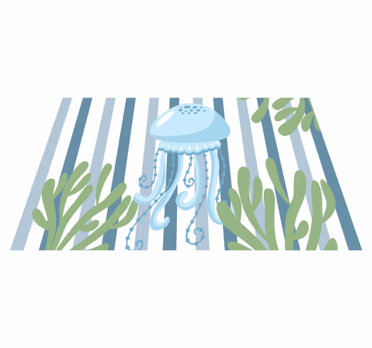 Original placemat jellyfish underwater scene - TenStickers