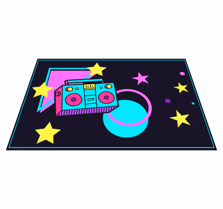 Original placemat colorful retro boom box - TenStickers