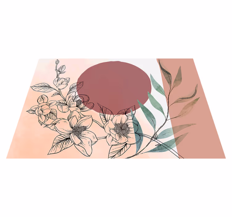 Modern placemat floral minimalist design - TenStickers