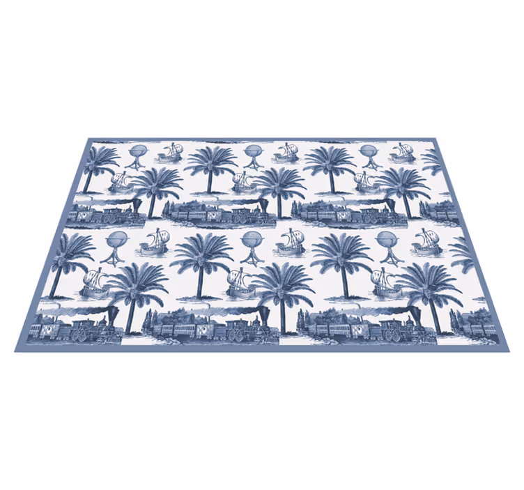 Modern placemat with nostalgic travel prints - TenStickers