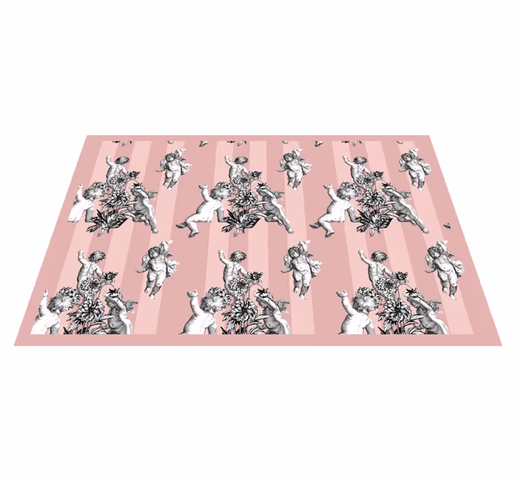 Original placemat angelic cherubs floral design - TenStickers