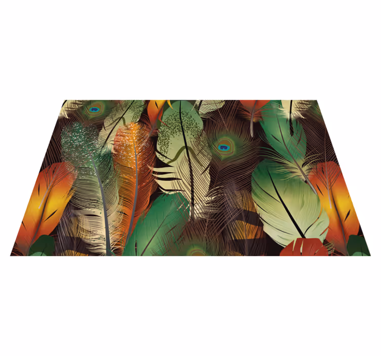 Peacock feathers pattern vinyl placemats - TenStickers