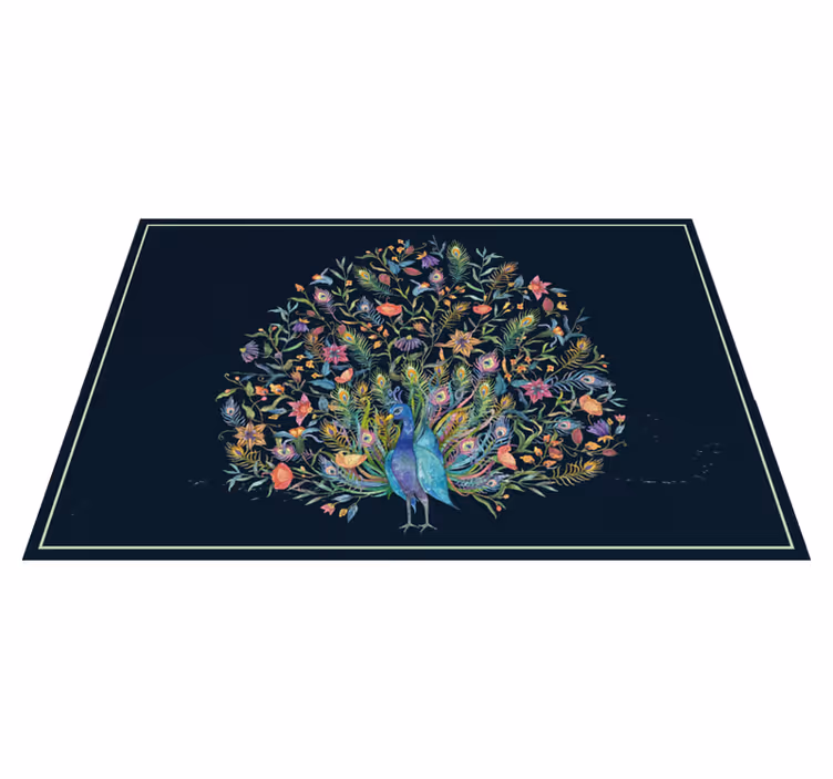 Watercolour peacock original table placemats - TenStickers